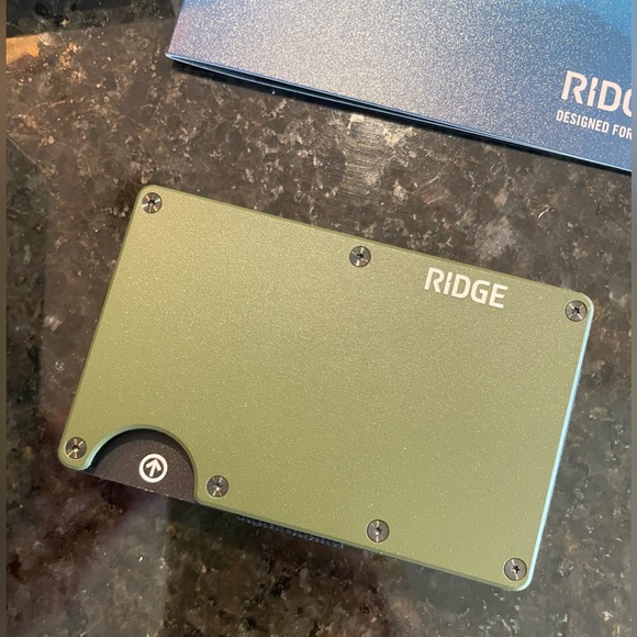 Ridge Slim RFID Blocking Wallet Money Clip Matte Olive NEW - Picture 4 of 6